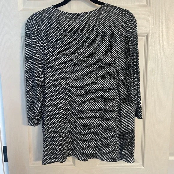 J. Jill Wearever Collection Knit Tunic Top Geometric Print 3/4 Sleeve L - Picture 4 of 5